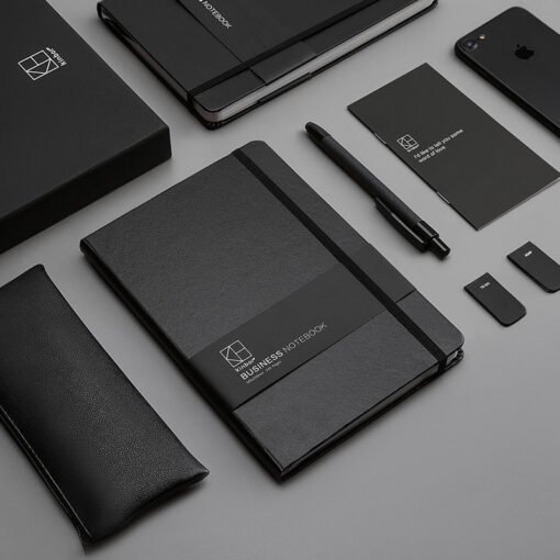 Kinbor Executive A5 Leather Notebook Set - Image 3