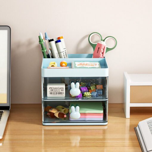 Multi-Tier Desk Organizer with Clear Drawers - Image 2