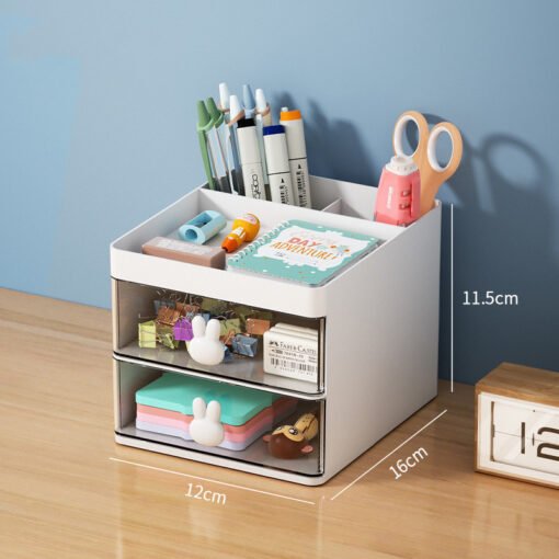 Multi-Tier Desk Organizer with Clear Drawers - Image 3