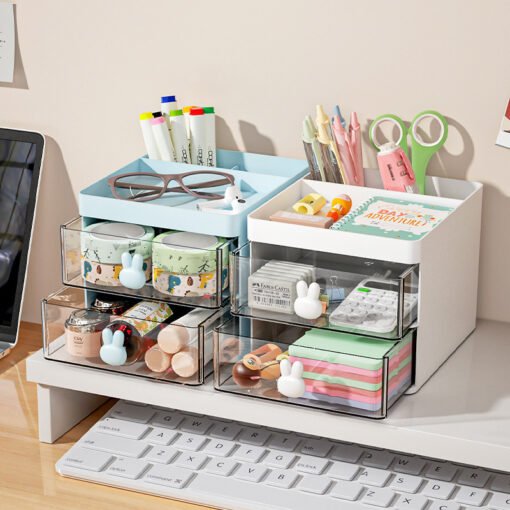 Multi-Tier Desk Organizer with Clear Drawers - Image 6